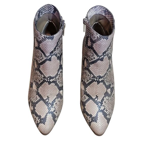 Vince Camuto Grasem Snakeskin Western Boots Pointed Toe Tan Gray 7M Boho NWT - Picture 2 of 13